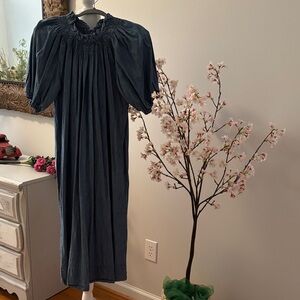 J Crew Smocked Yoke Maxi Dress